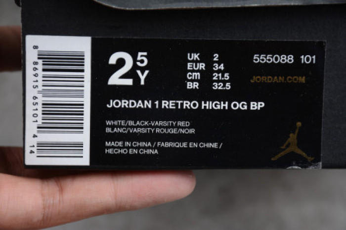 KIDS AIR JORDAN 1 RETRO HIGH OG "CHICAGO" 555088-101