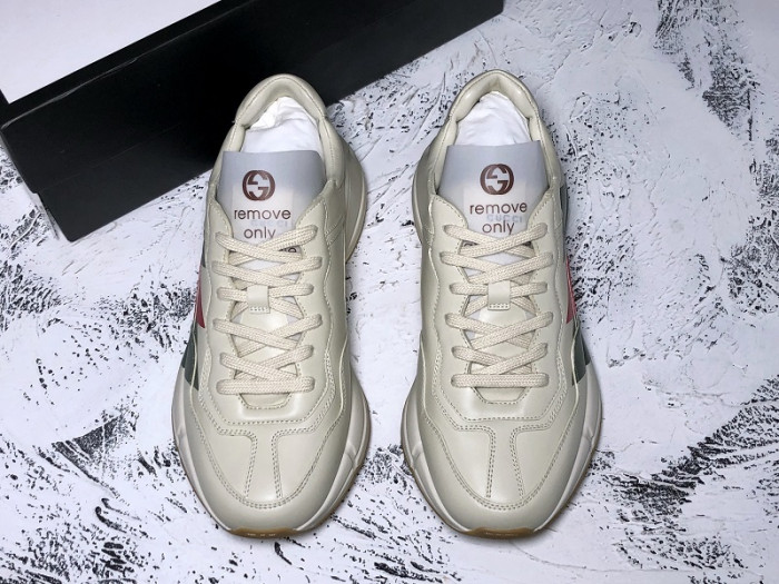 G*u*i rhyton web print leather sneaker 523535 drw00 9022